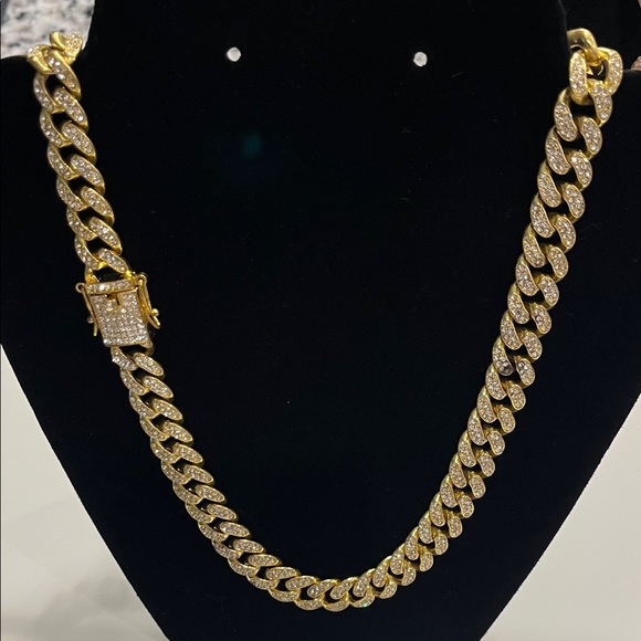 Jewelry - Gold Pavé Cuban Link Necklace UNISEX BRAND NEW 18in